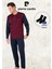 Erkek %100 Pamuk Uzun Kol Jakarlı 2'li Bordo Pijama Takımı (2 Adet Hediye Çorap) L1.PC.6111.001 1