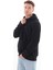 Unisex Nakışlı Siyah Kapüşonlu Sweatshirt (Nakışlı) Kanguru cep detaylı kız erkek çiftler tercih edebilir 3