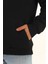 Unisex Nakışlı Siyah Kapüşonlu Sweatshirt (Nakışlı) Kanguru cep detaylı kız erkek çiftler tercih edebilir 9