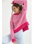 Kadın Kazak Çizgili Yuvarlak Yaka Kazak Fuşya - 224520 1