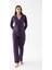 Kadın Lacivert Düğmeli Yaka Detaylı Pijama Takımı NKL0071 3