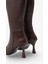 Lavena Kadın Hakiki Deri Topuklu Çizme Kahve 4