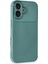 iPhone 16 Kılıf Auto Focus Karbon Kapak - Koyu YEŞIL-(5796) - M922R859-K09922 2