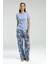 Kadın Üst Kaşkorse Alt Dokuma Kumaş Çiçek Detaylı Pijama Takım W4.A3.K1.R1K 3