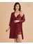 Kadın Bordo Gecelik&sabahlık&şortlu Takım&pijama Takımı 6'lı Penye Gelin Çeyizlik Set W.5D.U4K.CH8.S 3