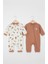 Baskılı 2\'li Erkek Bebek Tulum Seti 3-24 Ay KD53128 2
