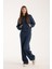 %100 Pamuk Kadın Kapüşonlu Cepli Sweatshirt + Pantolon Takımı (2 Parça) 2