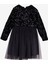Pullu Siyah Kız Çocuk Abiye Elbise BRB5WG-ELB6661 1