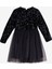 Pullu Siyah Kız Çocuk Abiye Elbise BRB5WG-ELB6661 2