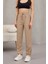 Kadın Yüksek Bel Keten Karışımlı Havuç Pantolon 1
