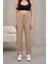 Kadın Yüksek Bel Keten Karışımlı Havuç Pantolon 2