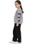 Kız Çocuk 3 Iplik Şardonlu Kurdele Detaylı Basic Sweatshirt-Bol Kesim Eşofman Takım 3