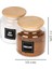 2'li Ahşap Vakumlu Kapaklı Neskafe & Süt Tozu Saklama Kabı 600 ml Cam Kavanoz 2