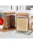 2'li Ahşap Vakumlu Kapaklı Erzak Bakliyat Saklama Kavanozu Kabı/kutusu 3 Litre Etiket Hediyeli 2