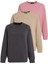 Pembe/füme/bej Bisiklet Yaka Basic 3'lü Paket Sweatshirt MG2595 1