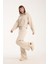 %100 Pamuk Kadın Kapüşonlu Cepli Sweatshirt + Pantolon Takımı (2 Parça) 1