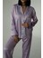 Saten Fuşya-Mavi Renkli Kadın Pijama Takımı 1