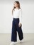Kız Çocuk Koyu Mavi Mid Rise Wide Leg Jean Pantolon 1