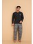 Flk 7014 Interlok Kışlık Ekose Pijamalı Erkek Pijama Takımı 4