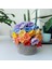 Amigurumi El Örgüsü Sepetli Çiçek Buketi Bardak Altlığı - 7 Parça 9
