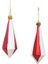 Yılbaşı Ağaç Süsü Kristal Şekilli Kırmızı-Beyaz 11 cm 2'li 2
