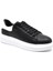 Hakiki Deri Erkek Sneaker Ayakkabı Siyah Beyaz 9838 4