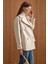 Pelerin ve Kol Patı Detaylı Kruvaze Kısa Kaban EKRU 3161 6