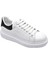 Hakiki Deri Erkek Sneaker Ayakkabı Beyaz Siyah 9838 1
