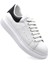 Hakiki Deri Erkek Sneaker Ayakkabı Beyaz Siyah 9838 2