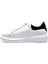 Hakiki Deri Erkek Sneaker Ayakkabı Beyaz Siyah 9838 6