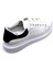 Hakiki Deri Erkek Sneaker Ayakkabı Beyaz Siyah 9838 9