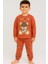 Kiremit Kırmızı Ayıcık 4-5-6 Yaş Çocuk Alt Üst Takım Pijama Takım 1