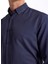 Slim Fit Düğmeli Yaka Armürlü Lacivert Erkek Gömlek Maydos-Y 401 4