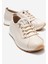Yumuşak Tabanlı Lastik Bağcıklı Kadın Ayakkabı Bej Cilt 1