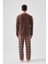 Erkek Pamuklu Uzun Kollu Ekose Desenli Pijama Takımı 3