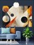 Geometrik Desen Soyut Sanat Dekoratif Kanvas - Mdf Ahşap Tablo 1