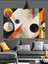 Geometrik Desen Soyut Sanat Dekoratif Kanvas - Mdf Ahşap Tablo 3