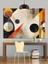 Geometrik Desen Soyut Sanat Dekoratif Kanvas - Mdf Ahşap Tablo 5
