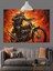 Motosiklet Süren Deri Ceketli Iskelet Dekoratif Kanvas - Mdf Ahşap Tablo 1