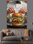 Burger Yapan Bir Adam Dekoratif Kanvas - Mdf Ahşap Tablo 1