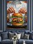 Burger Yapan Bir Adam Dekoratif Kanvas - Mdf Ahşap Tablo 5
