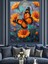 Turuncu Kelebeklerin Uçuştuğu Büyülü Dünya Dekoratif Kanvas - Mdf Ahşap Tablo 1