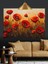 Canlı Kırmızı Gelincik Çiçekleri Dekoratif Kanvas - Mdf Ahşap Tablo 3