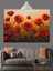 Canlı Kırmızı Gelincik Çiçekleri Dekoratif Kanvas - Mdf Ahşap Tablo 5