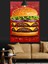 Katmanlı Dev Bir Cheeseburger Yemeği Dekoratif Kanvas - Mdf Ahşap Tablo 3