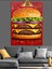 Katmanlı Dev Bir Cheeseburger Yemeği Dekoratif Kanvas - Mdf Ahşap Tablo 4