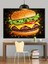 Büyük Peynirli Bol Malzemeli Burger Dekoratif Kanvas - Mdf Ahşap Tablo 1