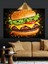 Büyük Peynirli Bol Malzemeli Burger Dekoratif Kanvas - Mdf Ahşap Tablo 3