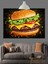 Büyük Peynirli Bol Malzemeli Burger Dekoratif Kanvas - Mdf Ahşap Tablo 5