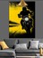 Hızla Giden Parlak Sarı Motosiklet Dekoratif Kanvas - Mdf Ahşap Tablo 2